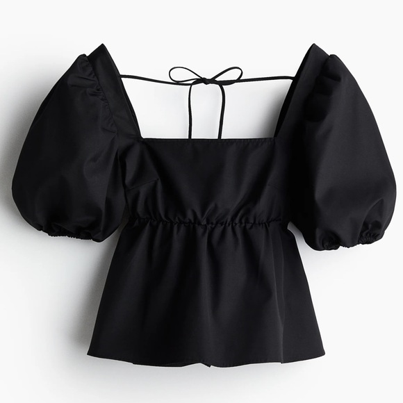 Tie-Detail Puff-Sleeved Blouse - Picture 1 of 5